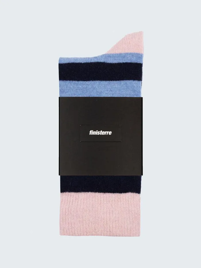 MenWomen Classic Wool Striped Sock Blue Hazenavypink Smoke Finisterre Socks