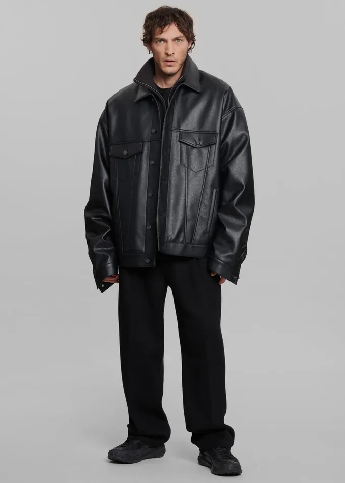 MenWomen Conan Faux Leather Jacket 8211 Black The Frankie Shop Outerwear