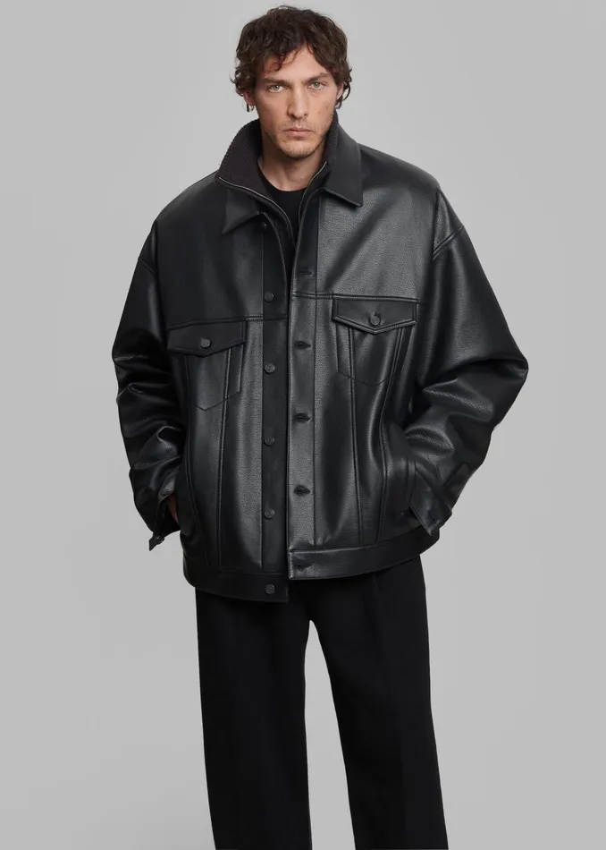 MenWomen Conan Faux Leather Jacket 8211 Black The Frankie Shop Outerwear