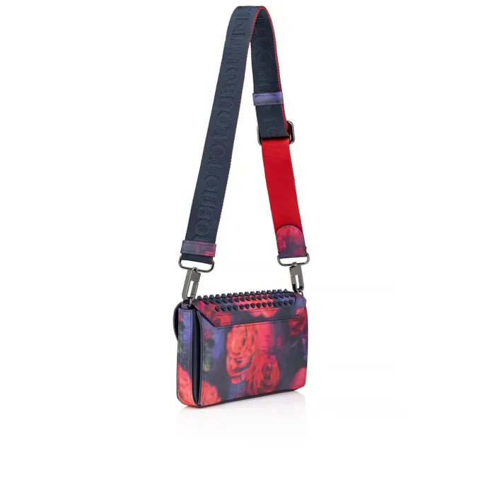 MenWomen Funky Wallet On Chain 8211 Roses Printed Calf Leather And Spikes 8211 Multicolor Christian Louboutin Mini Bags and Pouches