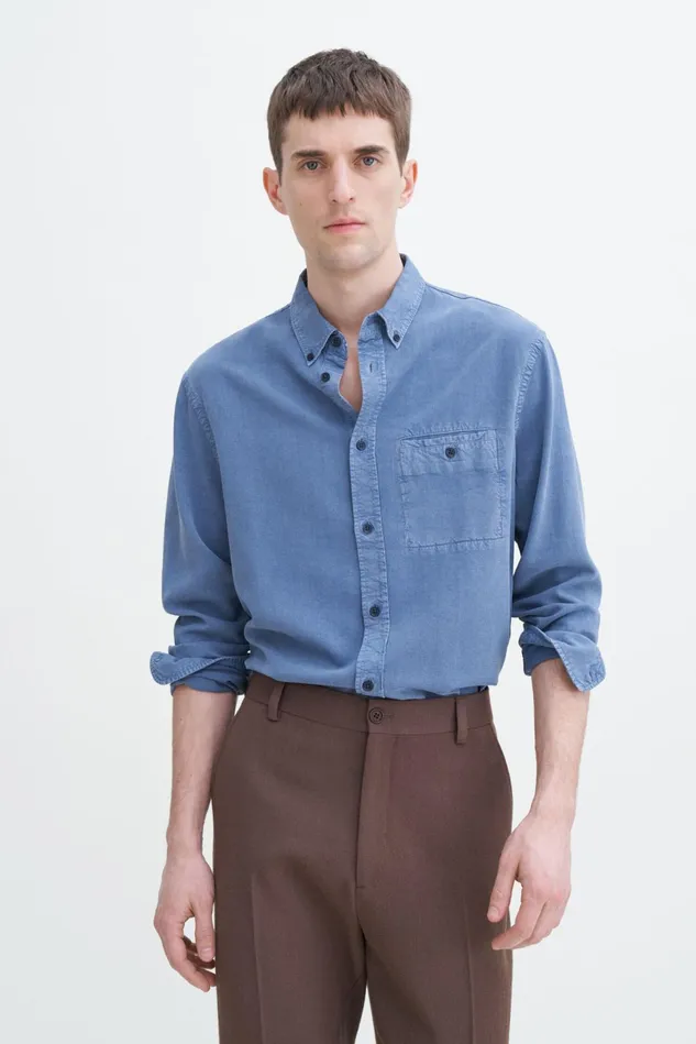 Men Zachary Shirt Grey Blue Filippa K Shirts