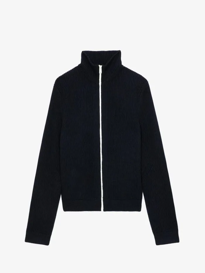 Men Zadig and Voltaire Sweaters and Cardigans Charles Cardigan Encre Men Zadig and Voltaire Sweaters and Cardigans Charles Cardigan Encre