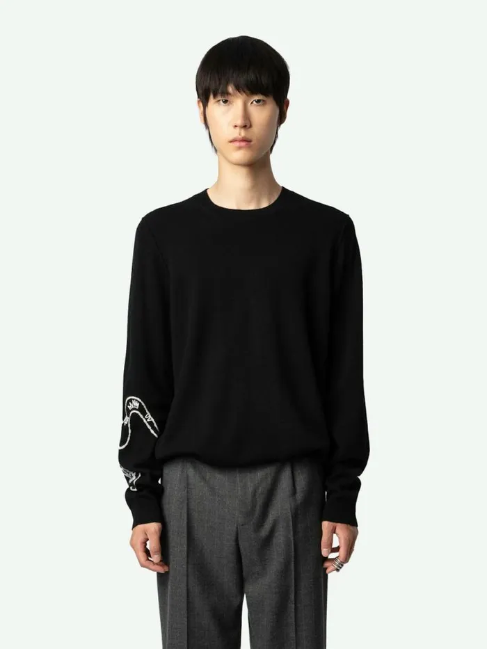 Men Zadig and Voltaire Sweaters and Cardigans Kennedy Sweater Black
