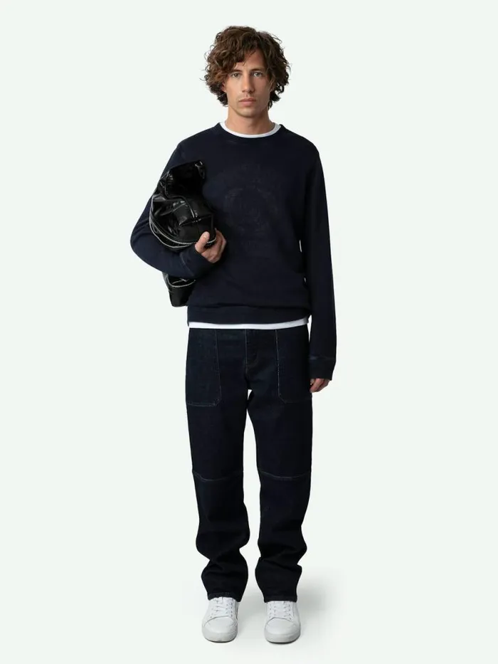 Men Zadig and Voltaire Sweatshirts and Hoodies Stony Insignia Sweatshirt Encre