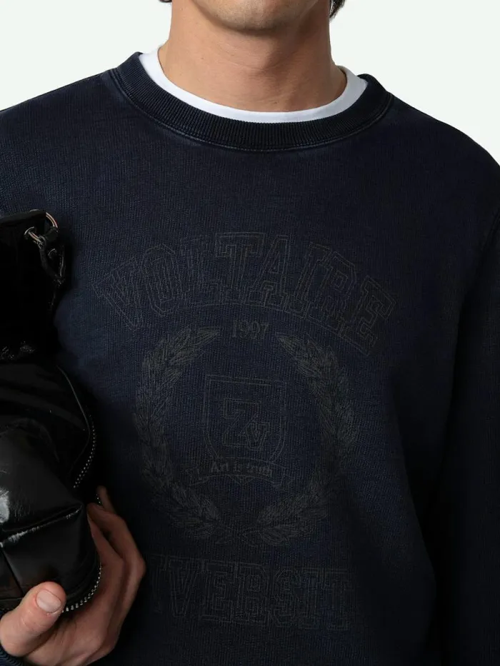 Men Zadig and Voltaire Sweatshirts and Hoodies Stony Insignia Sweatshirt Encre