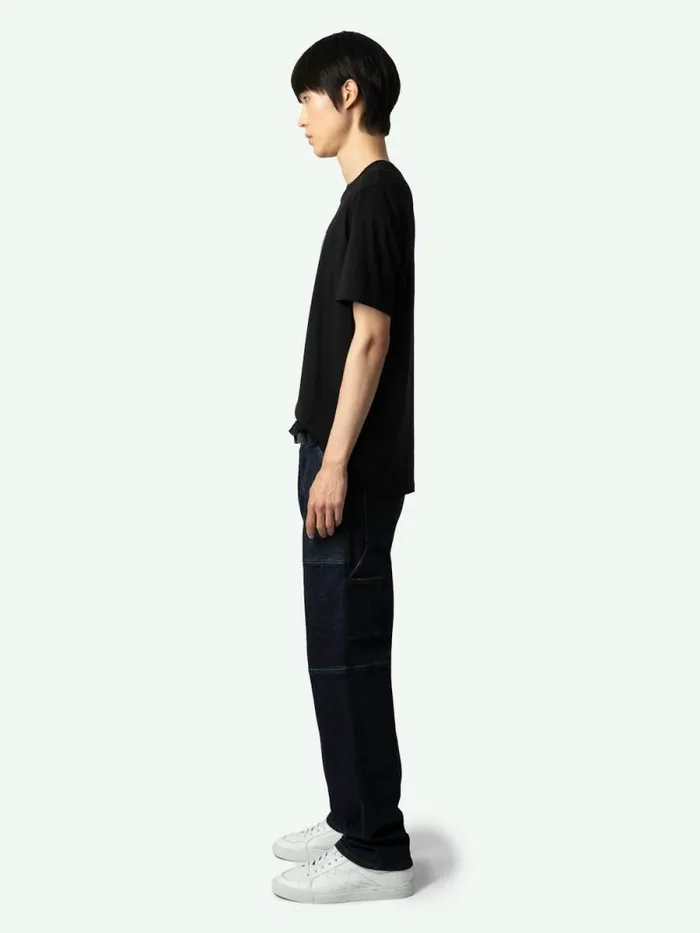 Men Zadig and Voltaire TShirts Ted Photoprint Tshirt Black