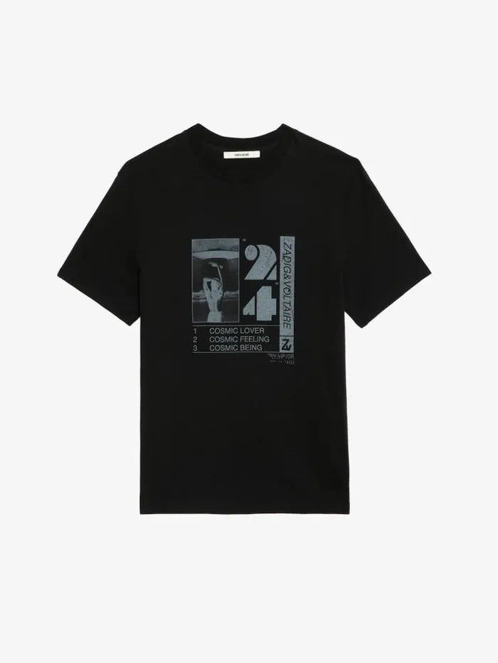 Men Zadig and Voltaire TShirts Ted Photoprint Tshirt Black