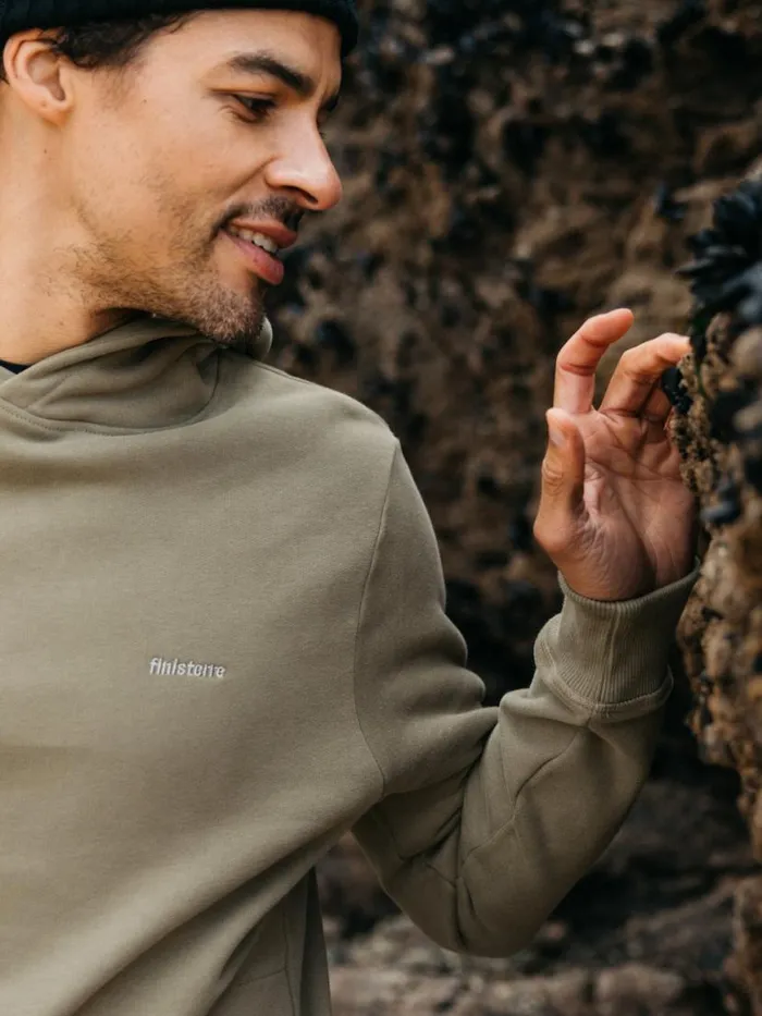Men Zawn Hoodie Willow Green Finisterre Sweatshirts and Hoodies