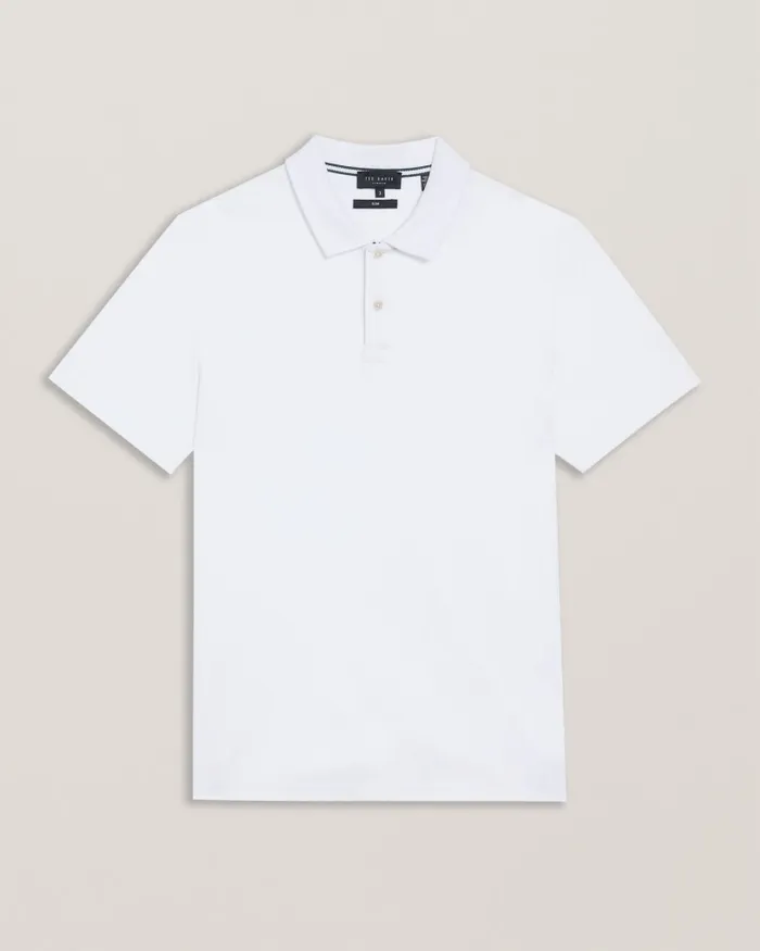 Men ZEITER 8211 Short Sleeve Slim Fit Polo Shirt White Ted Baker Tops