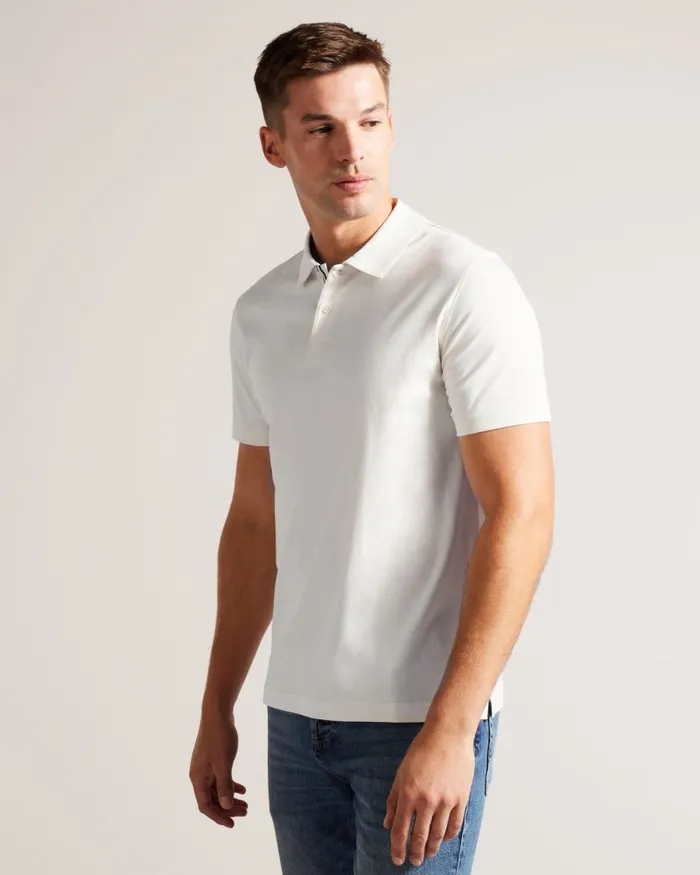 Men ZEITER 8211 Short Sleeve Slim Fit Polo Shirt White Ted Baker Tops