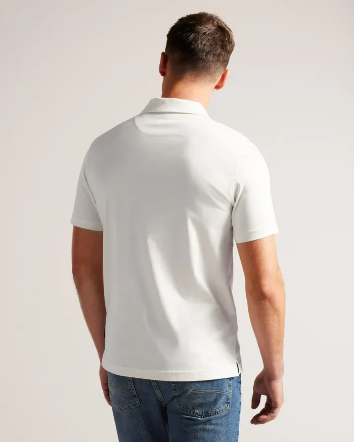 Men ZEITER 8211 Short Sleeve Slim Fit Polo Shirt White Ted Baker Tops