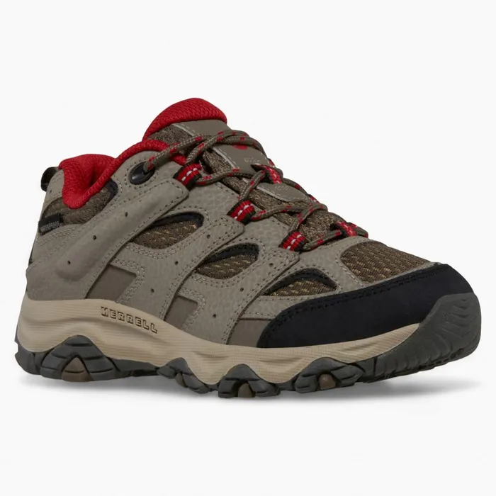 Merrell Big Moab 3 Low Lace Waterproof Sneaker Boulder Red Kids Boots
