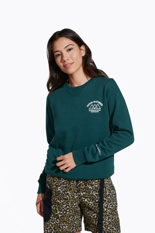 Merrell Good Natured Fleece Crew Neck Sea Moss Women Tops