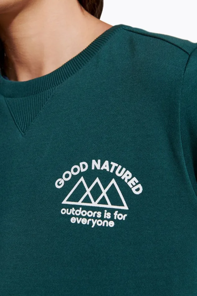Merrell Good Natured Fleece Crew Neck Sea Moss Women Tops