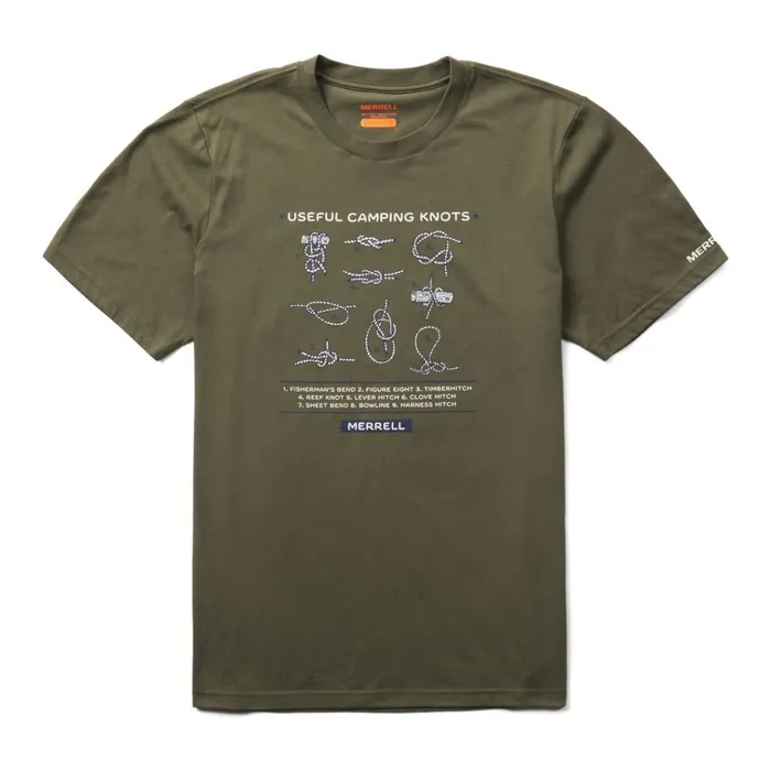 Merrell Know Your Knots Short Sleeve Tee Dusty Olive Men Tops