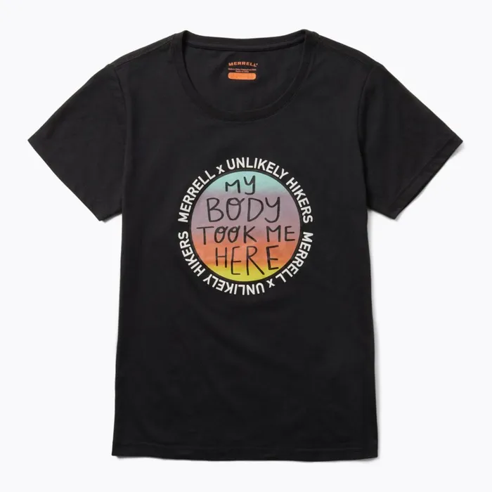 Merrell Unlikely Hikers X Short Sleeve Tee Extended Sizes Black Women Tops