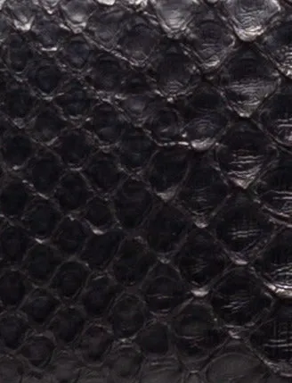 Metallic Python Leather Crossbody Envelope Clutch Black Women Akris Mini Bags