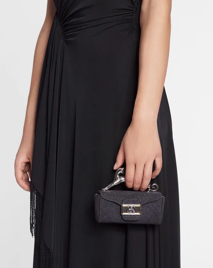 Micro Pencil Cat Bag In Suede Black Women Lanvin Wallets and Small Leather Goods Micro Pencil Cat Bag In Suede Black Women Lanvin Wallets and Small Leather Goods