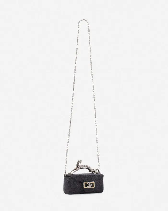 Micro Pencil Cat Bag In Suede Black Women Lanvin Wallets and Small Leather Goods Micro Pencil Cat Bag In Suede Black Women Lanvin Wallets and Small Leather Goods