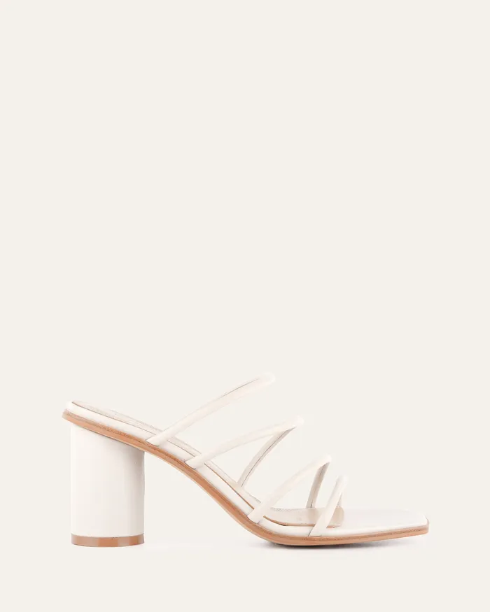 MID SANDALS jomercer Women Naomi mid heel sandals off white leather