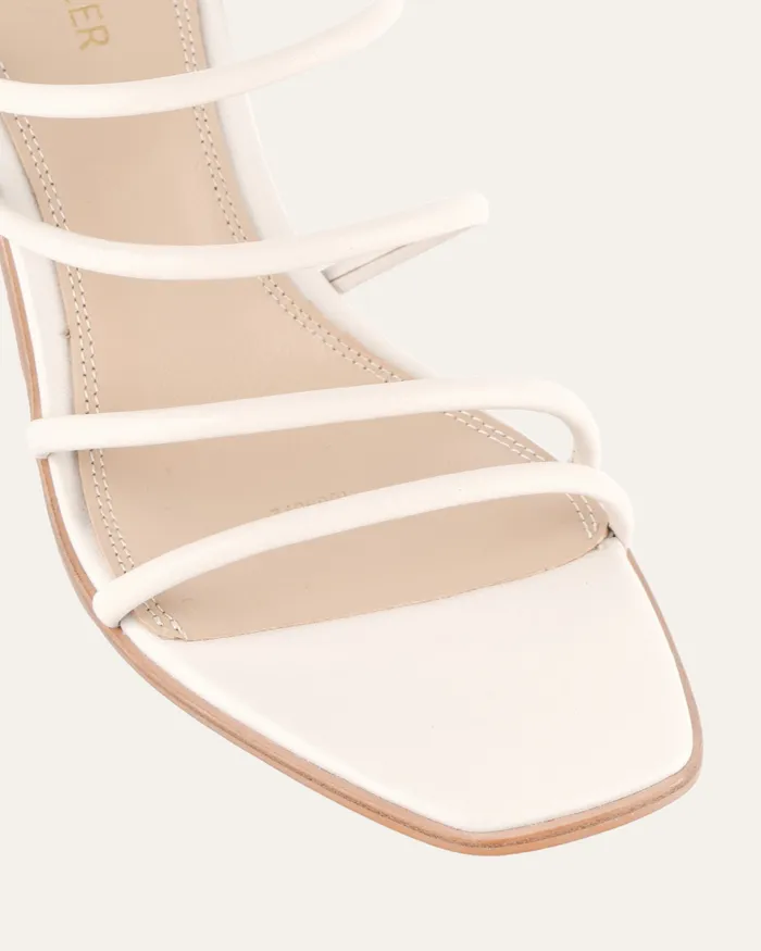 MID SANDALS jomercer Women Naomi mid heel sandals off white leather