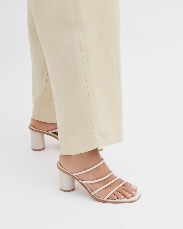 MID SANDALS jomercer Women Naomi mid heel sandals off white leather