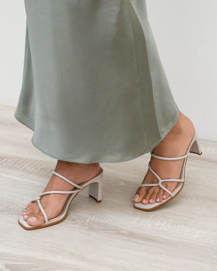 MID SANDALS Novi mid heel sandals bone leather jomercer Women MID SANDALS Novi mid heel sandals bone leather jomercer Women
