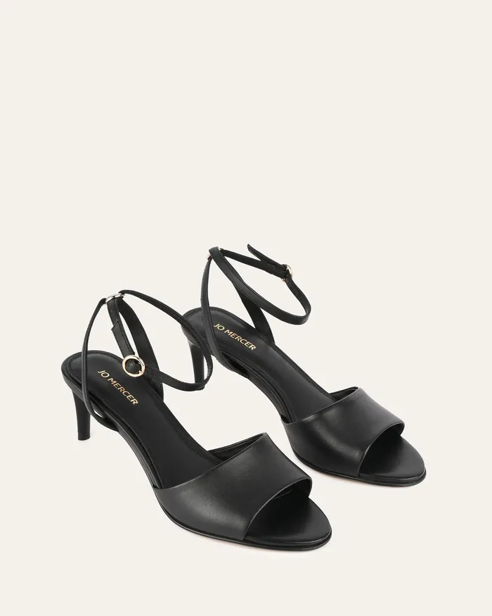 MID SANDALS Women jomercer Tanya mid heel sandals black leather