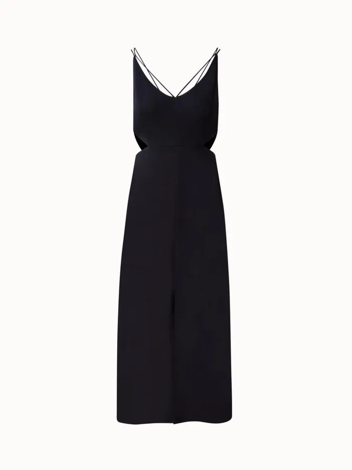 Midi Dress With Side Cut Outs Black Women Akris Dresses