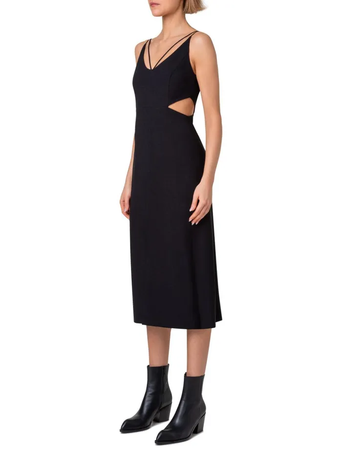 Midi Dress With Side Cut Outs Black Women Akris Dresses