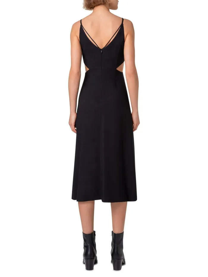 Midi Dress With Side Cut Outs Black Women Akris Dresses