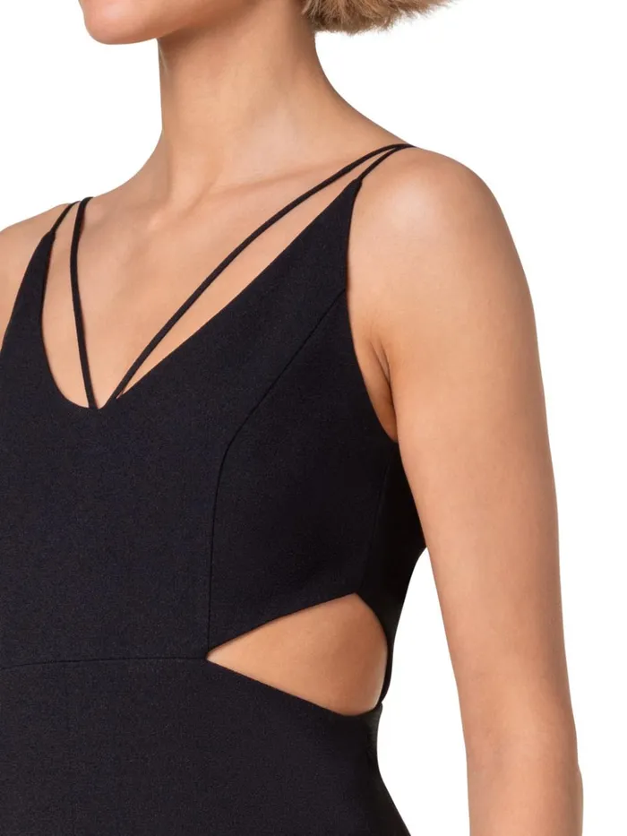 Midi Dress With Side Cut Outs Black Women Akris Dresses
