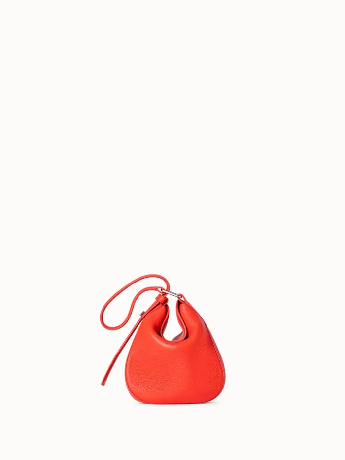 Mini Anna Hobo Bag In Leather Tangerine Women Akris Mini Bags