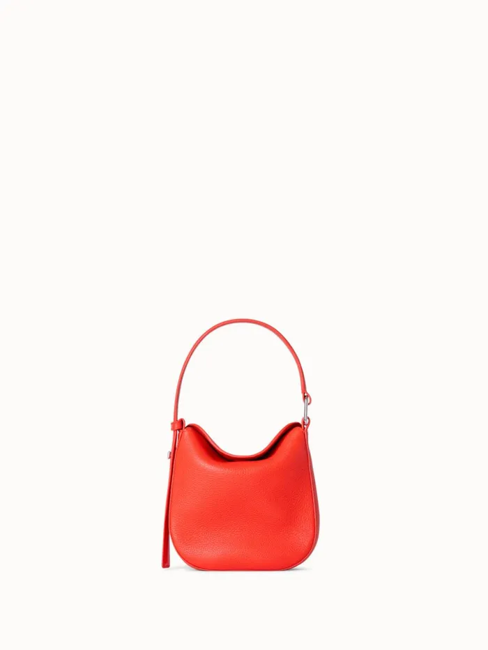 Mini Anna Hobo Bag In Leather Tangerine Women Akris Mini Bags