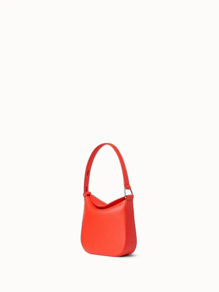 Mini Anna Hobo Bag In Leather Tangerine Women Akris Mini Bags