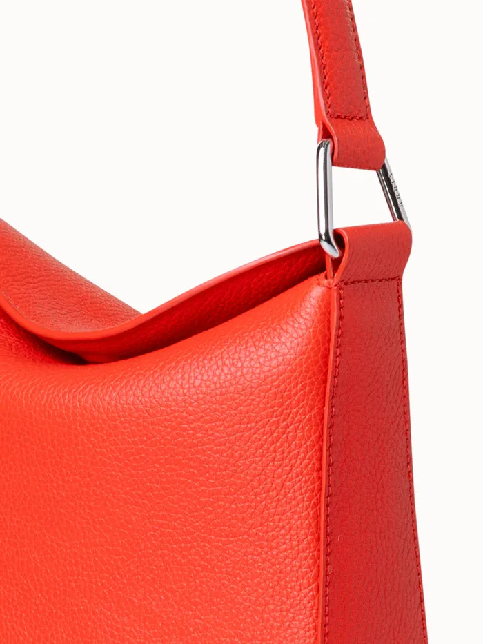 Mini Anna Hobo Bag In Leather Tangerine Women Akris Mini Bags