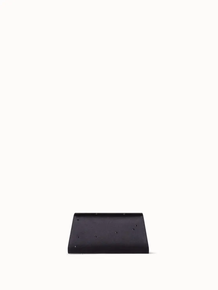 Mini Anouk Clutch In Satin And Leather With Swarovski Stars Black Women Akris Clutches