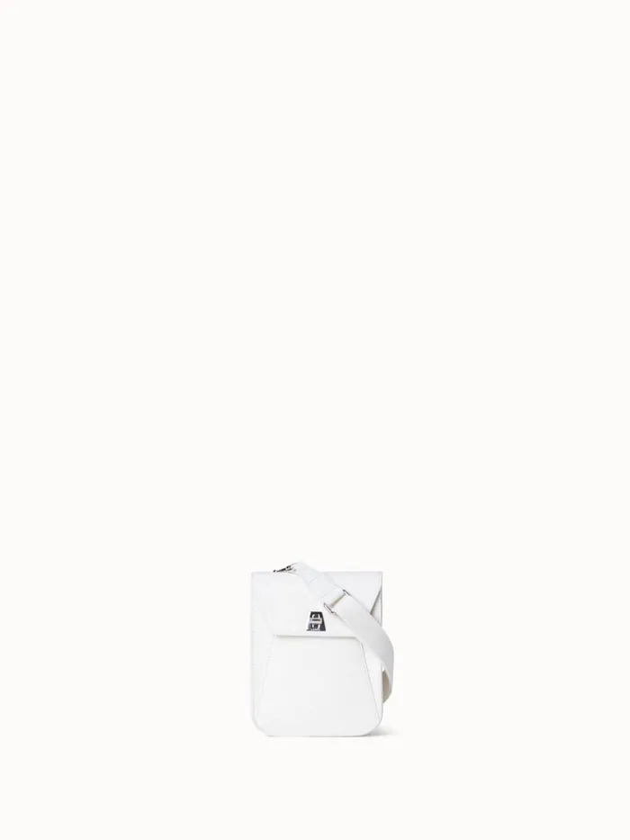 Mini Anouk Messenger Bag In Cervocalf Leather White Women Akris Messenger Bags