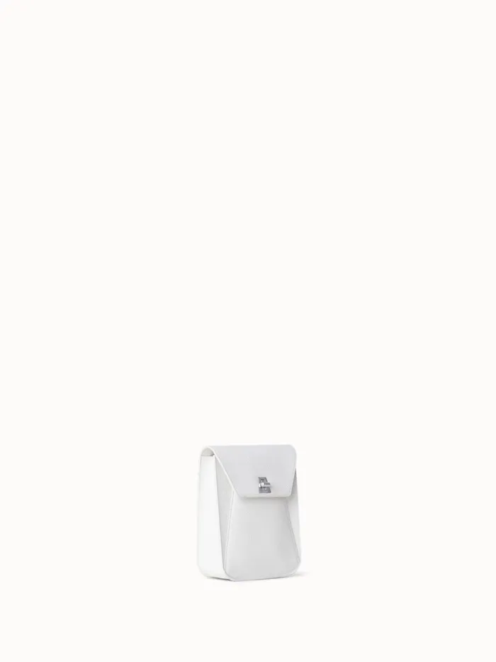 Mini Anouk Messenger Bag In Cervocalf Leather White Women Akris Messenger Bags