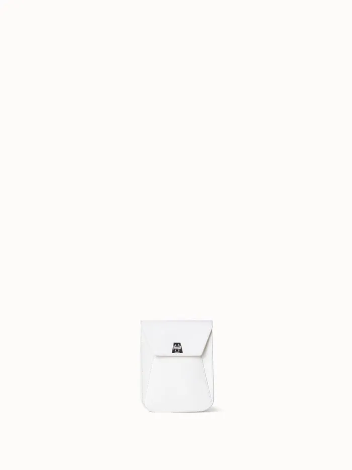 Mini Anouk Messenger Bag In Cervocalf Leather White Women Akris Messenger Bags