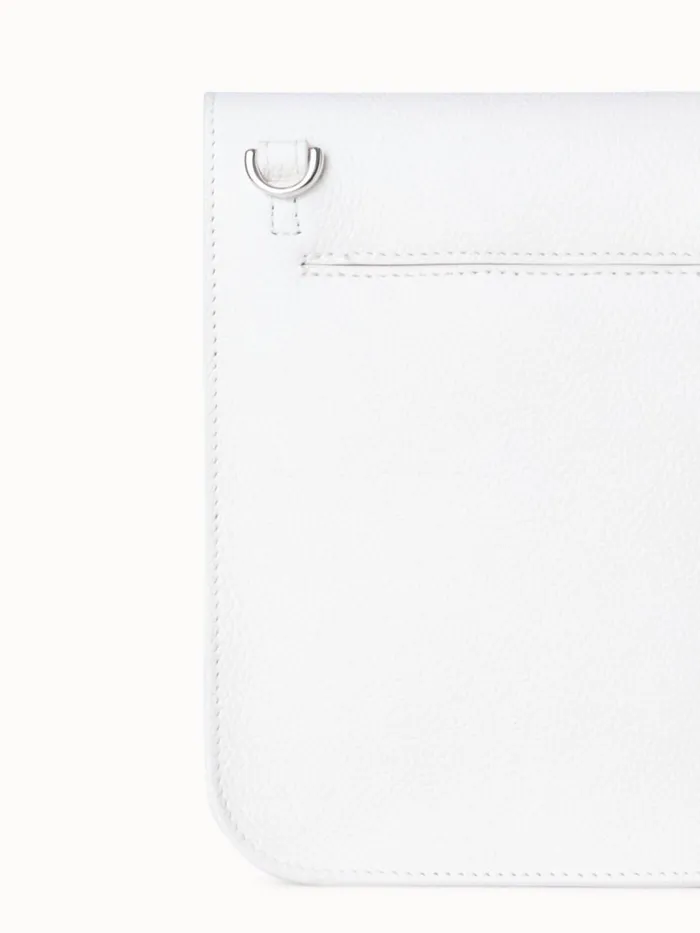 Mini Anouk Messenger Bag In Cervocalf Leather White Women Akris Messenger Bags
