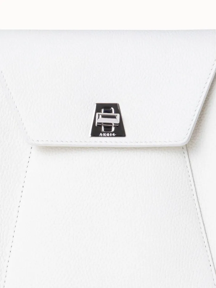 Mini Anouk Messenger Bag In Cervocalf Leather White Women Akris Messenger Bags