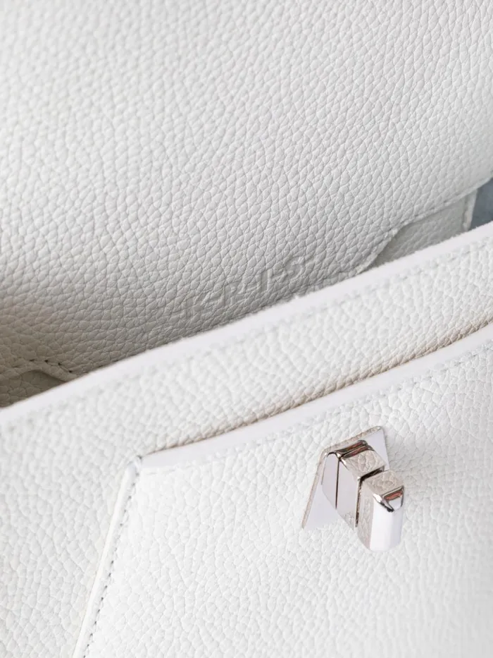 Mini Anouk Messenger Bag In Cervocalf Leather White Women Akris Messenger Bags