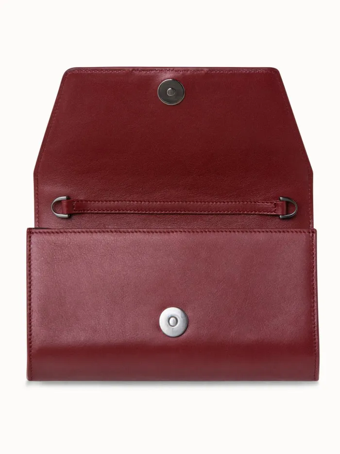 Mini Clutch In Braided Trapezoids Crimson Women Akris Mini Bags