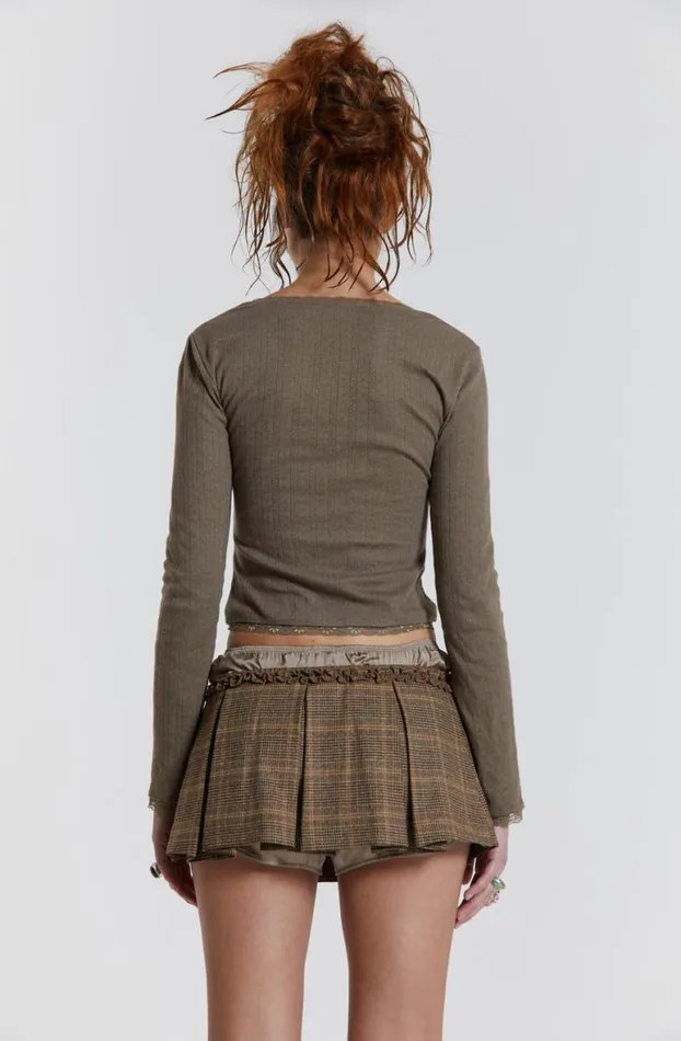 Mini Skirts Women Jaded London Juliette Check Satin Boxer Micro Mini Skirt