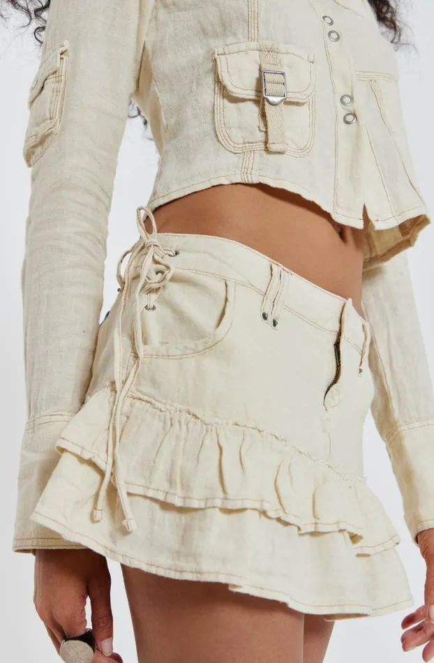 Mini Skirts Women Jaded London Santal Linen Cargo Mini Skirt