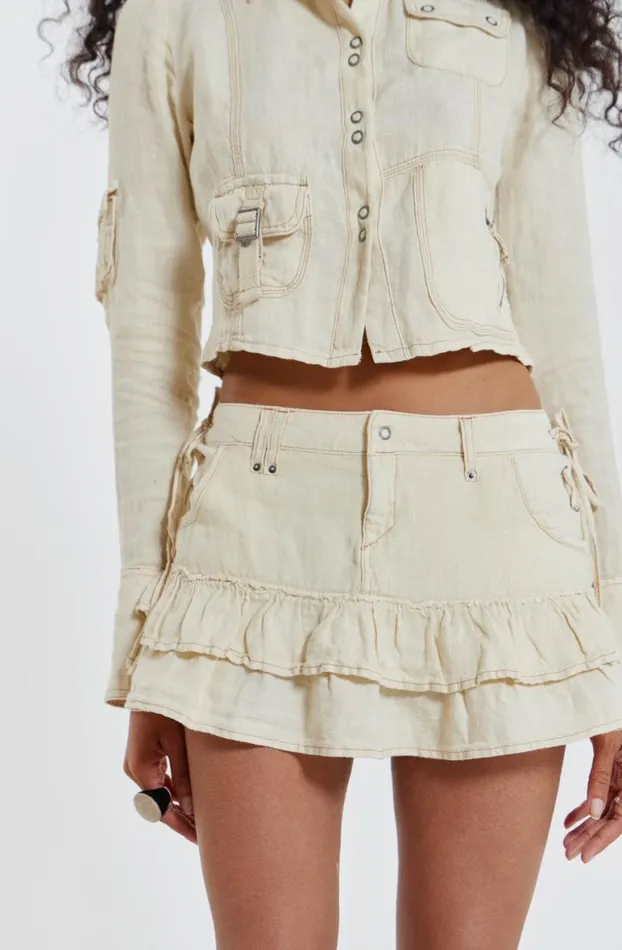 Mini Skirts Women Jaded London Santal Linen Cargo Mini Skirt