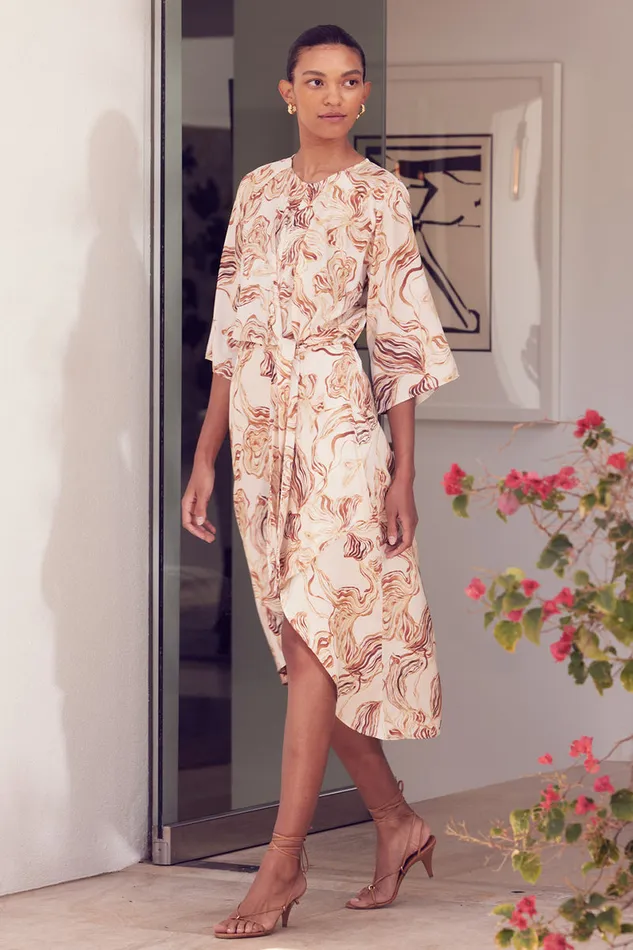 Misa Los Angeles Adina Dress Golden Straw Satin Women Dresses