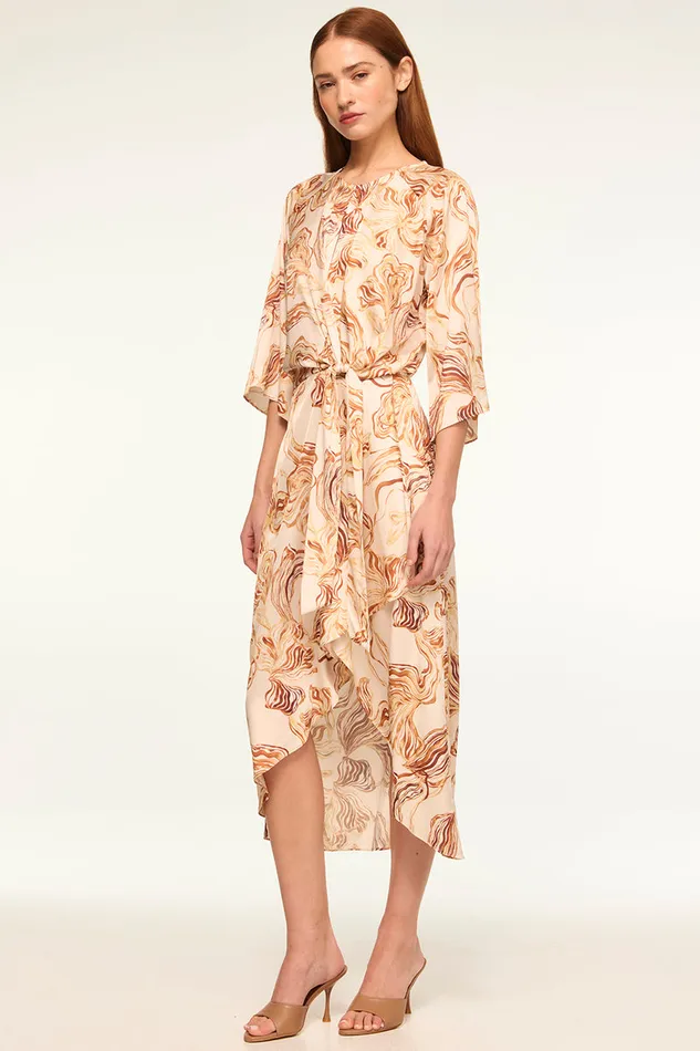 Misa Los Angeles Adina Dress Golden Straw Satin Women Dresses
