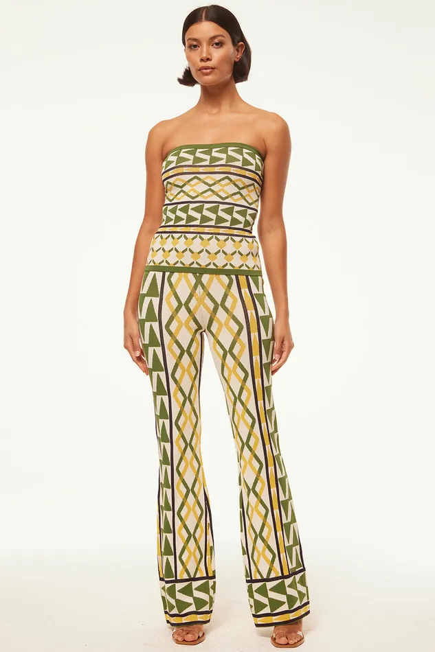 Misa Los Angeles Aida Top Limoncello Geo Jacquard Women Matching Sets